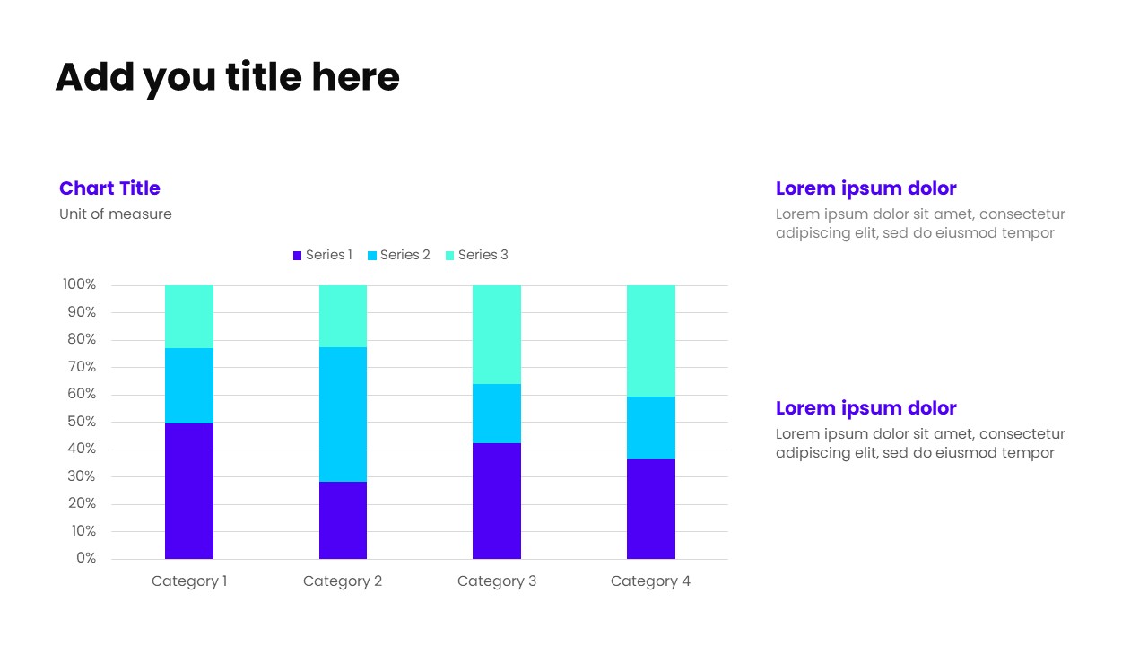 100% Stacked Column Chart PowerPoint Template - S1110