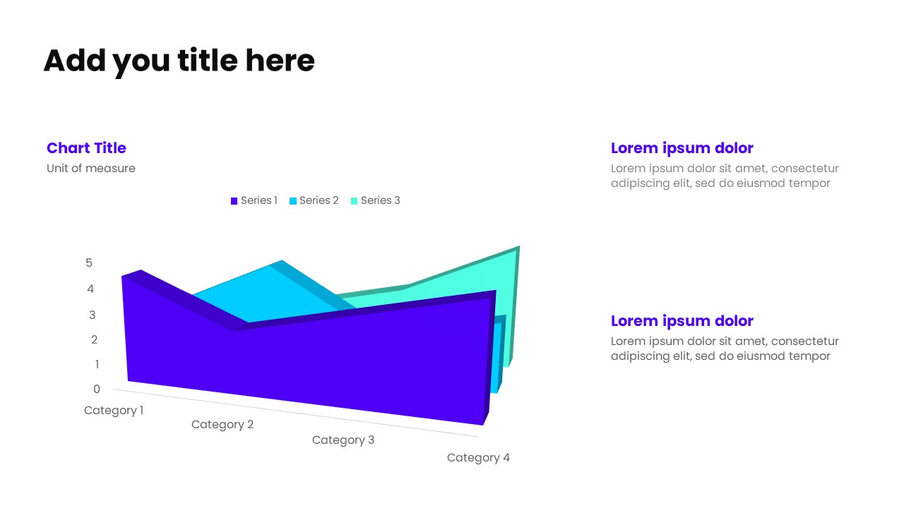 3D Area Chart PowerPoint Template