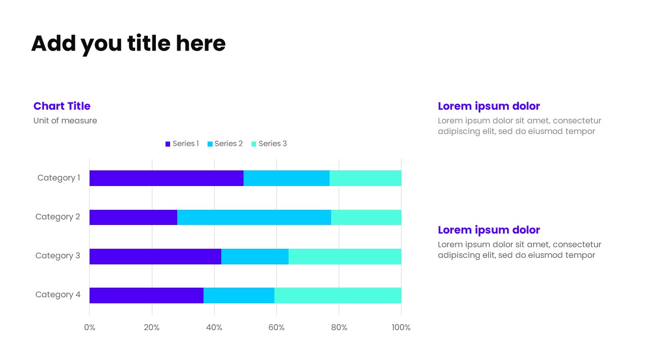 100% Stacked Bar Chart PowerPoint Template