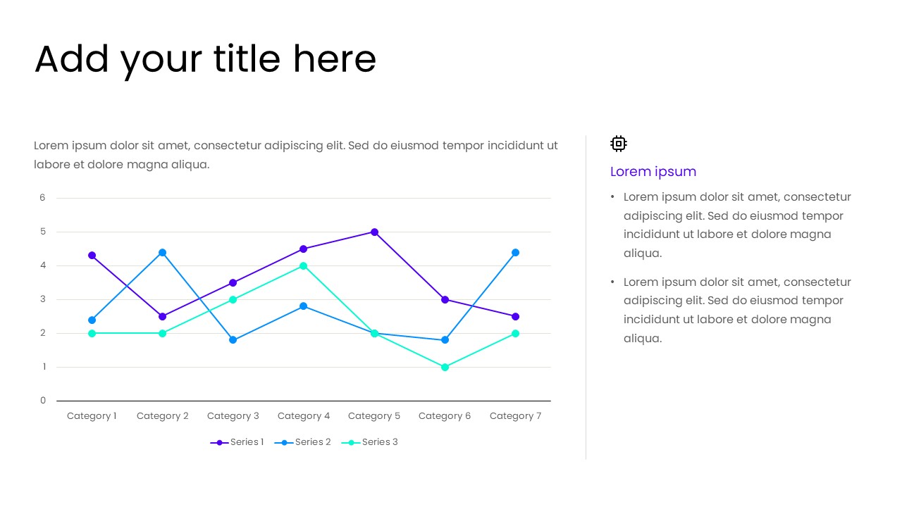 Line Chart with Text PowerPoint Template - S1136