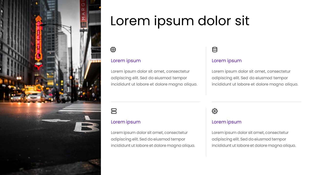 4 Text with Image PowerPoint Template - S1143