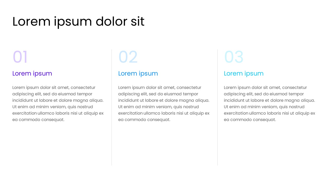 Numbered Three-Step PowerPoint Slide Template
