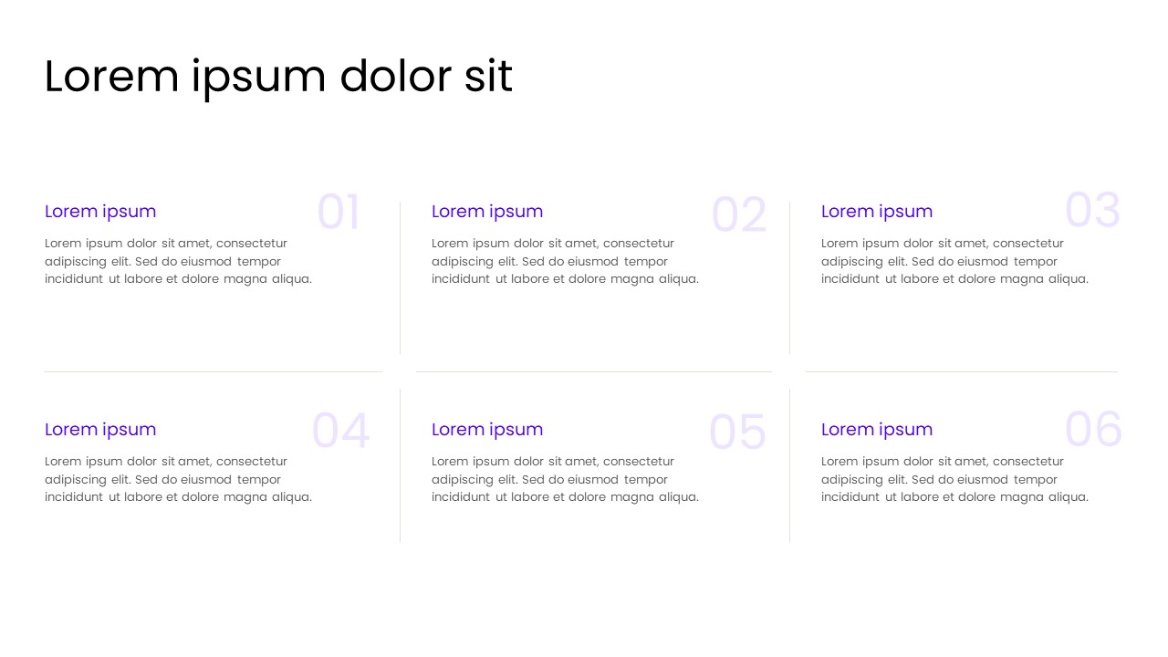 Six-Step Process PowerPoint Slide Template