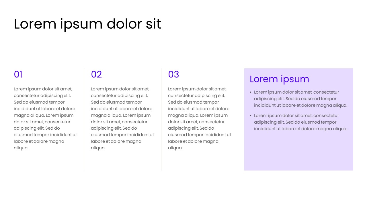 Three-Step Comparison PowerPoint Template with Summary Panel