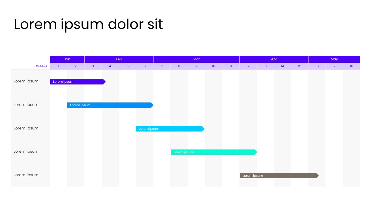 Project Timeline Gantt Chart PowerPoint Template