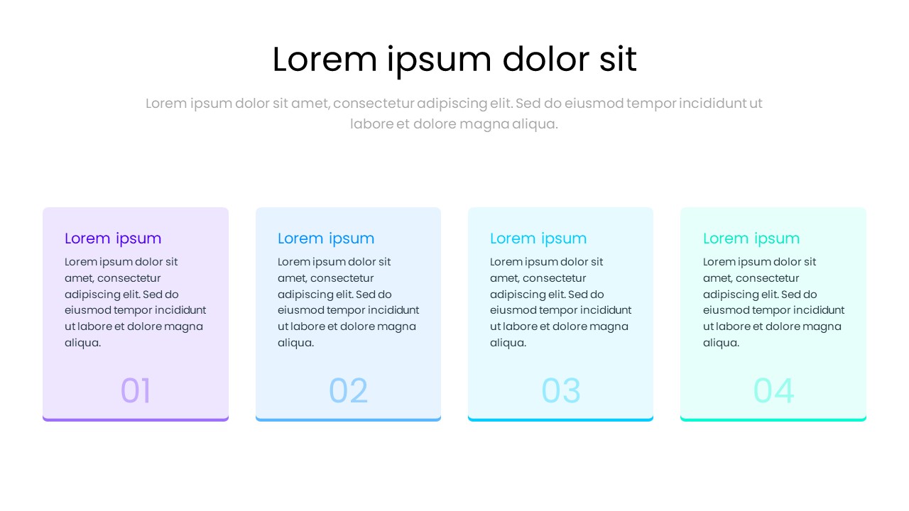 4 Step Process Card PowerPoint Template