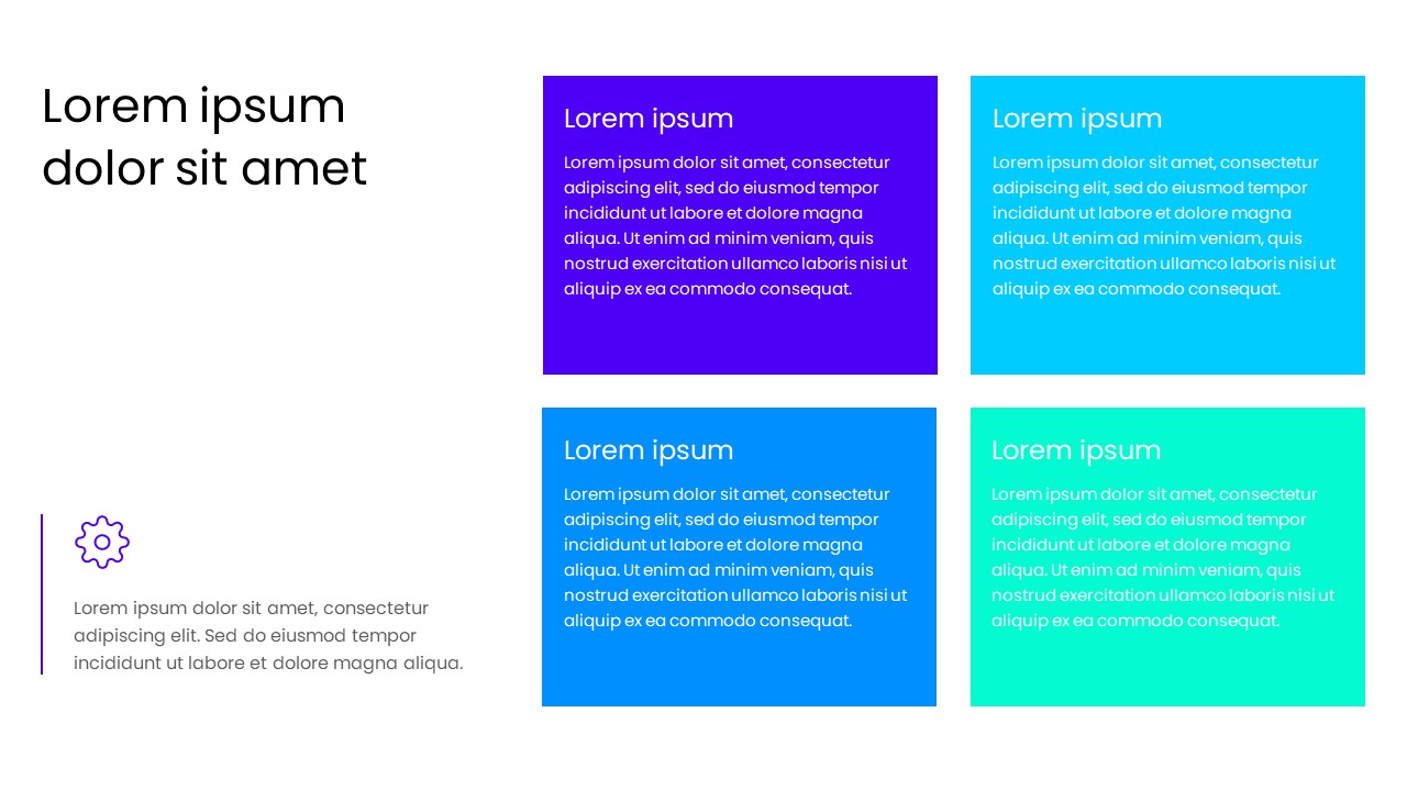 4 Box Content Grid PowerPoint Template