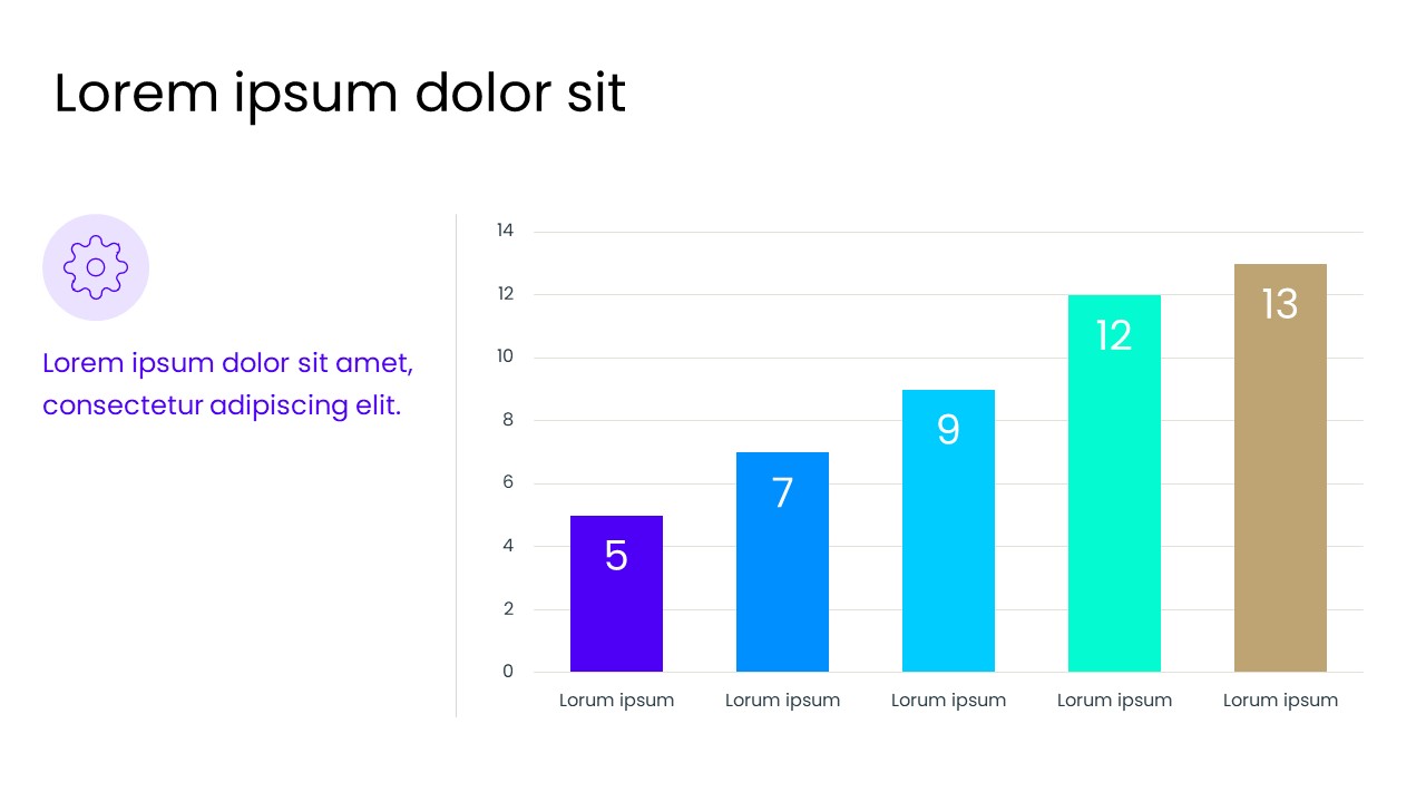 Modern PowerPoint Bar Chart Slide with Colorful Data Visualization
