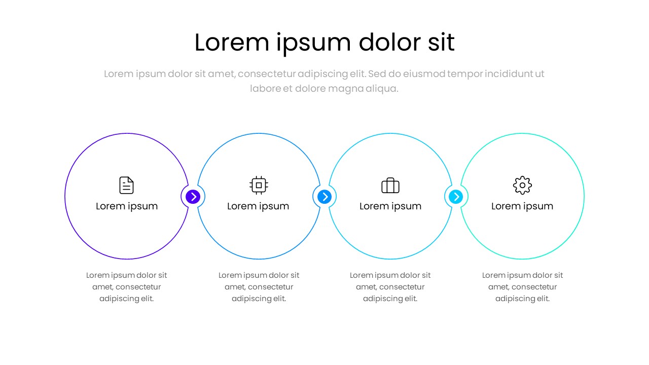 Modern PowerPoint Process Flow Slide with Circular Step Diagram