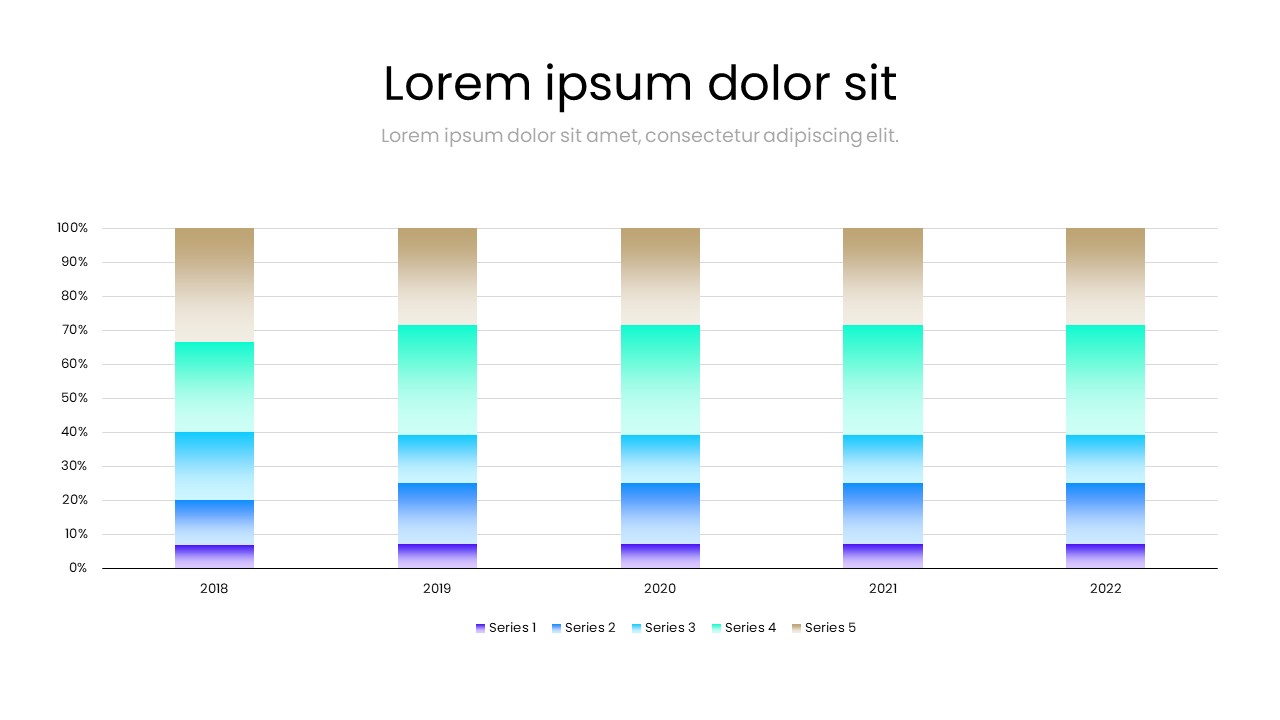 Modern Stacked Bar Chart PowerPoint Slide Template
