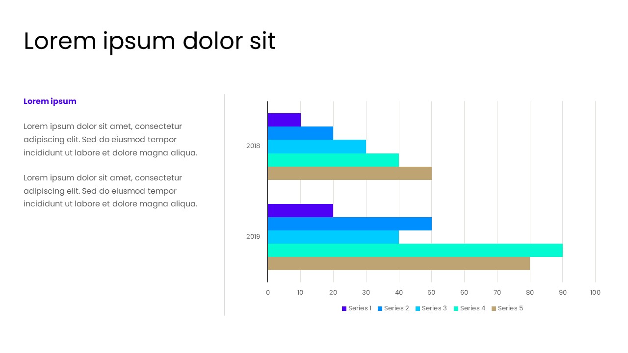 Horizontal Bar Chart Business Presentation Slide Template