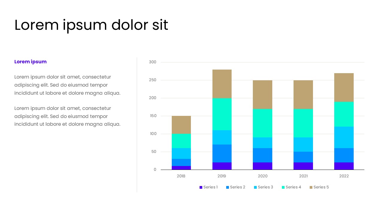 Stacked Bar Chart Business Comparison Presentation Slide
