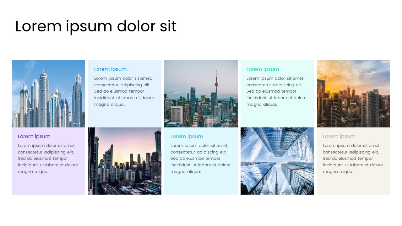 Modern City Image Grid Presentation Slide Template