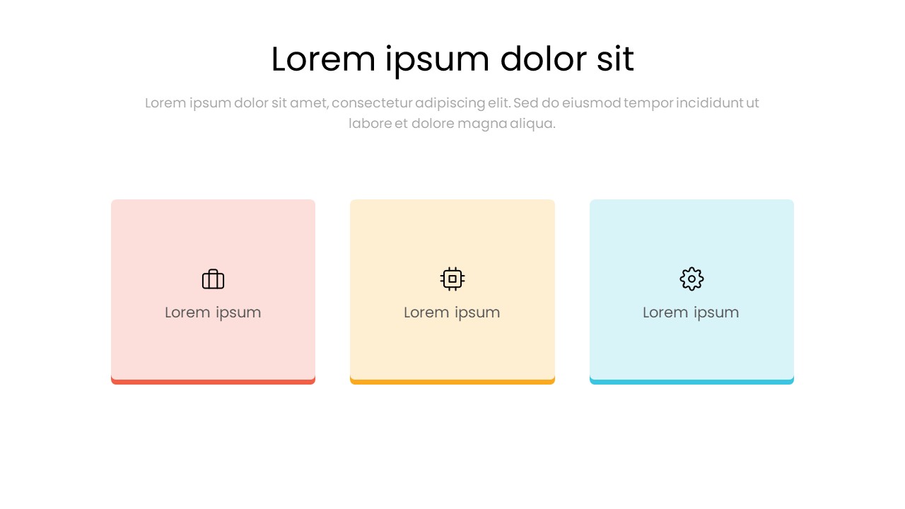 3 Column Card Infographics PowerPoint Template