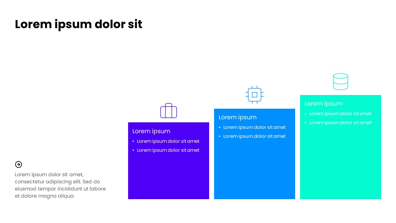3 Step Process PowerPoint Slide Template with Icons