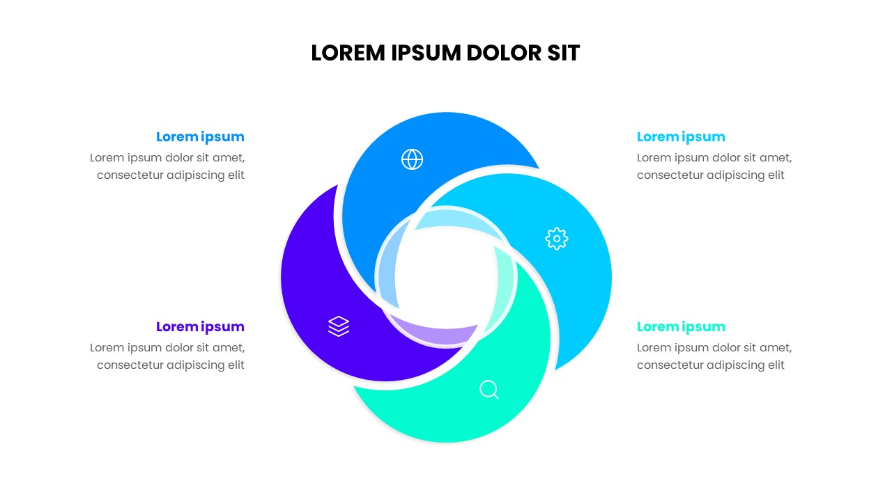4-Step Circular Infographic PowerPoint Template  - S1313