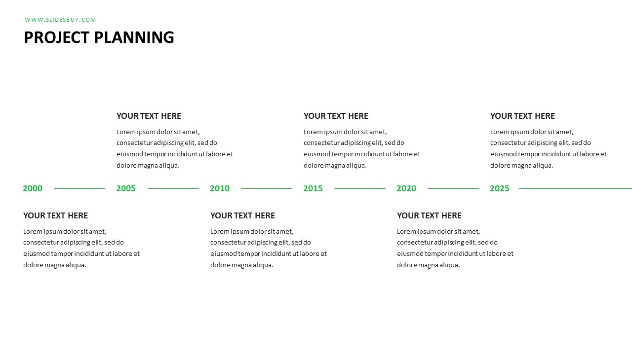 Project Planning Timeline PowerPoint Slide - Business Roadmap Template