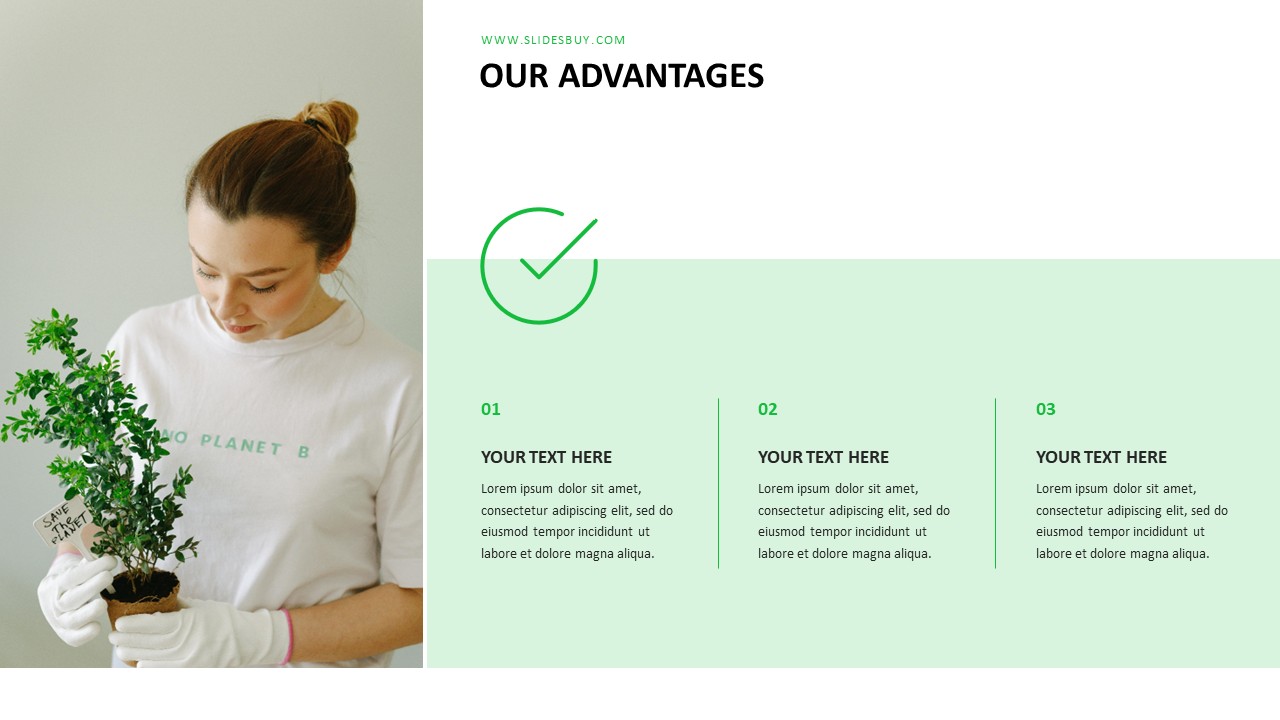 Our Advantages PowerPoint Slide - Business Benefits & Value Proposition Template